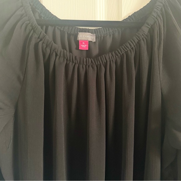 Vince Camuto Ruffle Sleeve Tie Waist Blouse - Picture 9 of 12